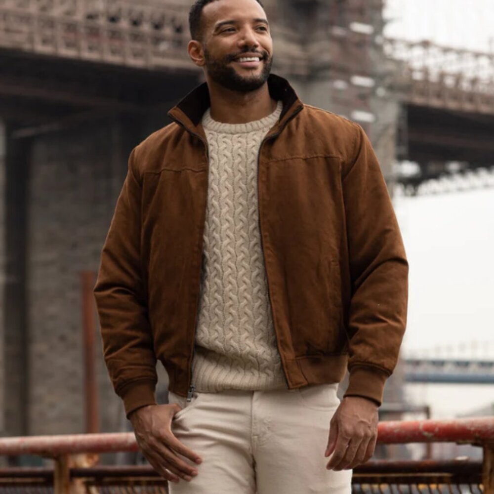 NWOT WEATHERPROOF MICROSUEDE BOMBER JACKET